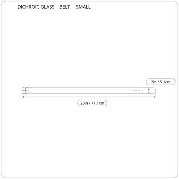Dichroic Glass Decorated Stretch Fashion Statement Belt Women\'s Small